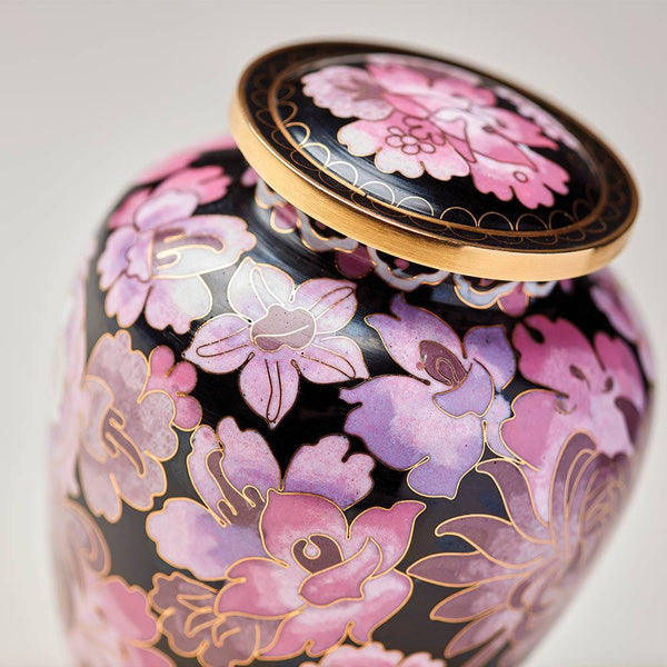 Floral Blush Cloisonné Pet Urn