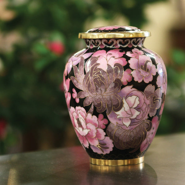 Floral Blush Cloisonné Pet Urn