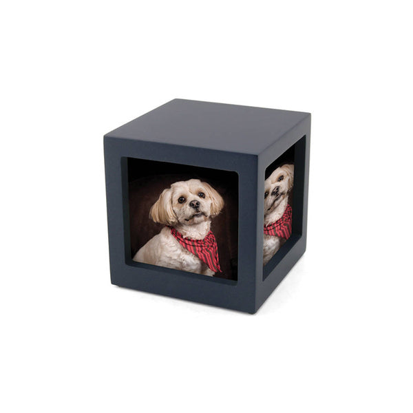 Photo Cube Urn for Pets - Navy