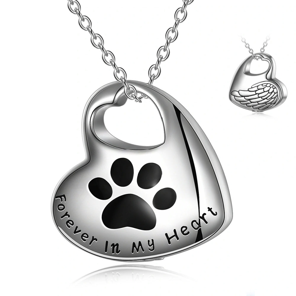 Paw Print Heart Pendant