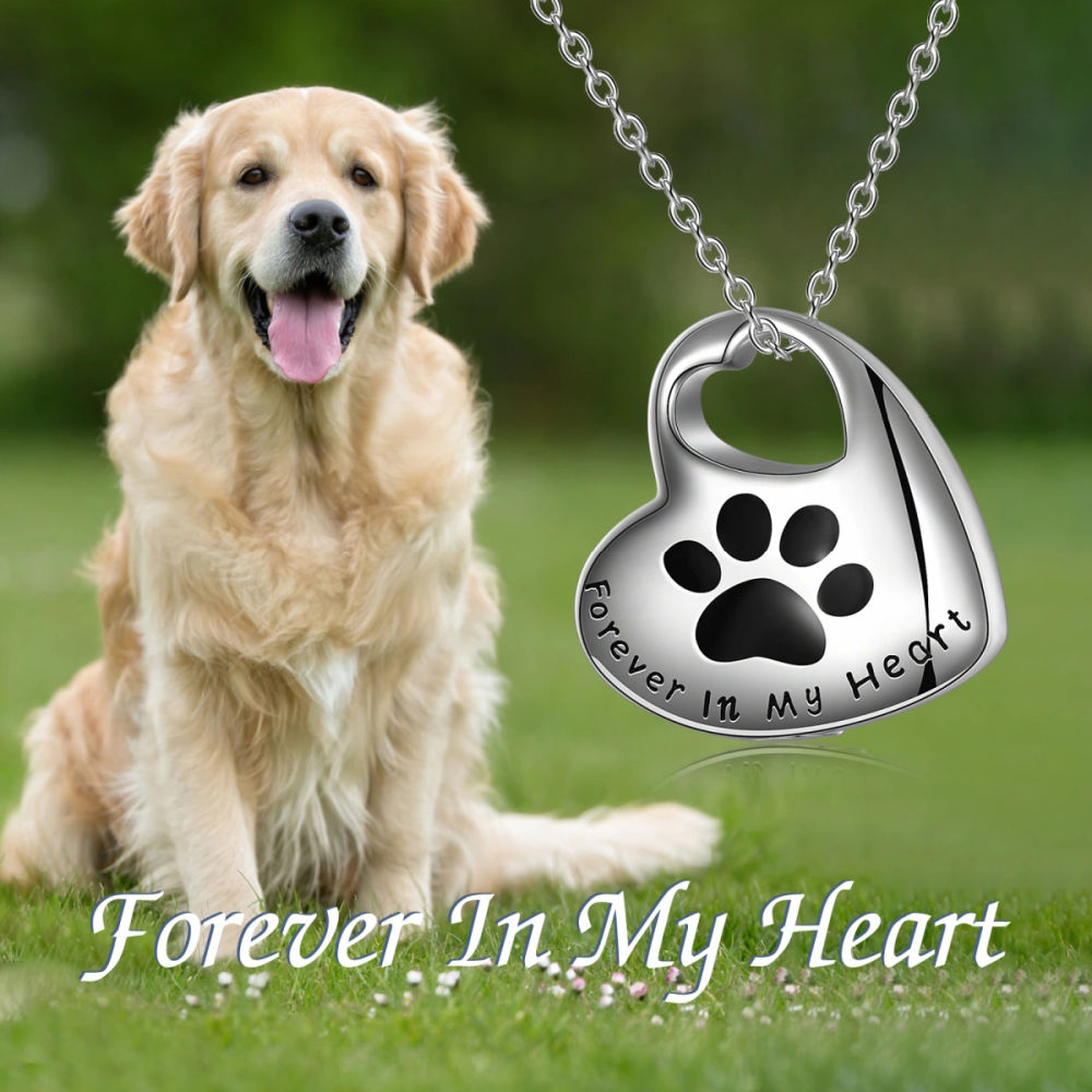 Paw Print Heart Pendant