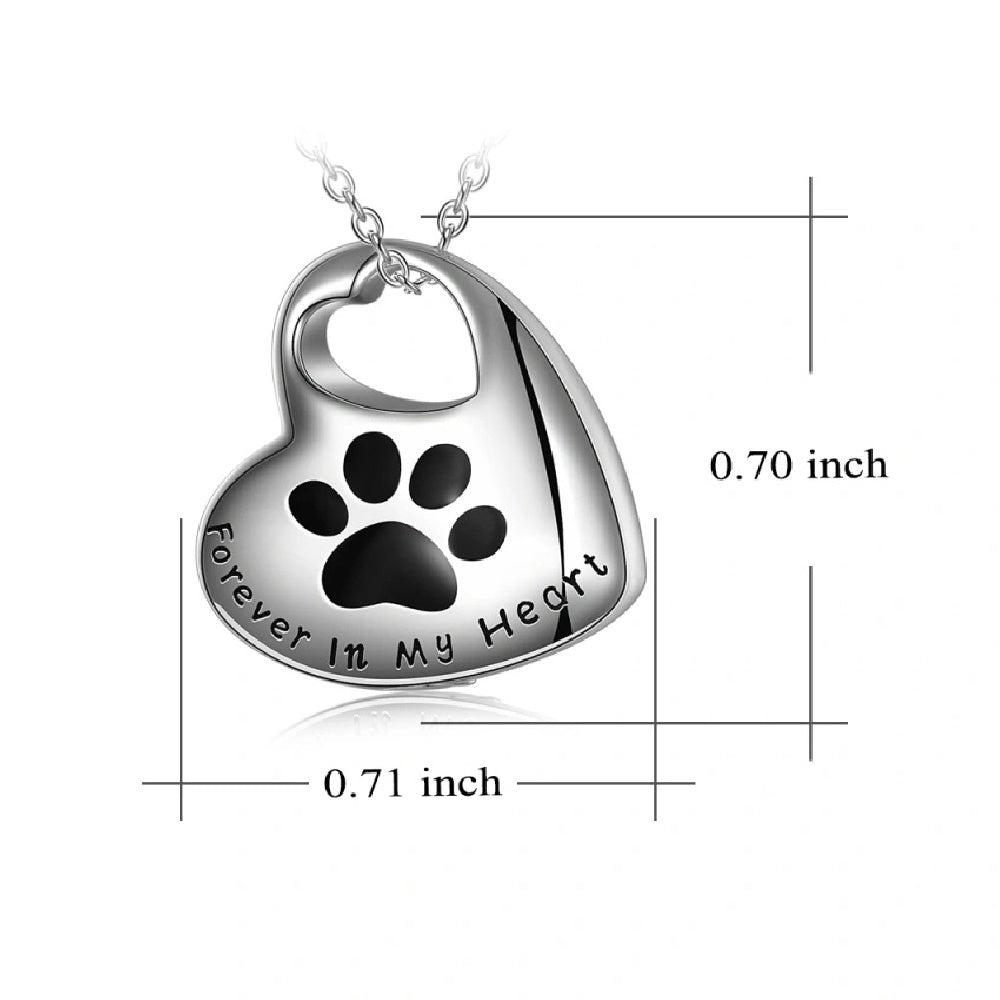 Paw Print Heart Pendant