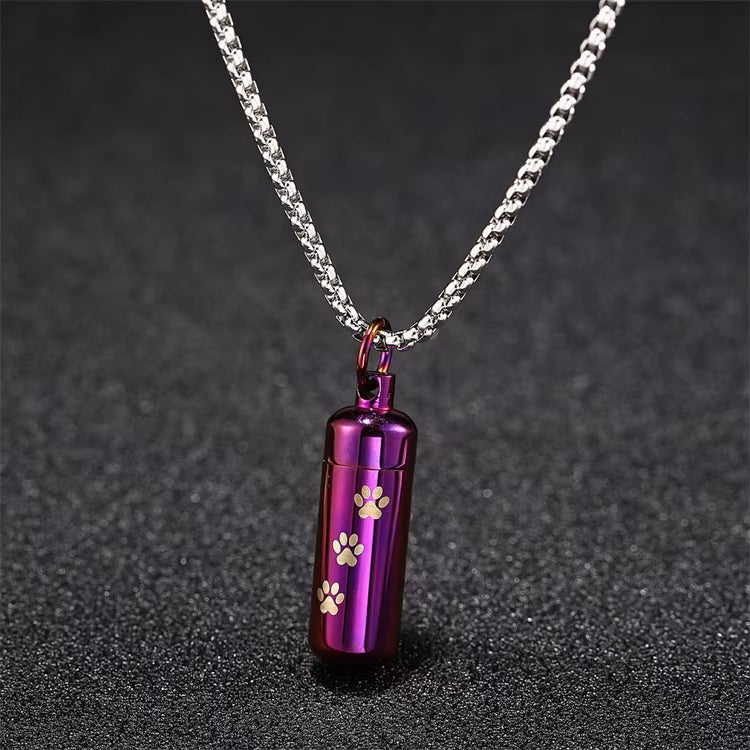 Paw Print Vial for Ashes