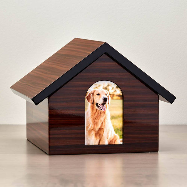 Dog House Urn - Dark Wood