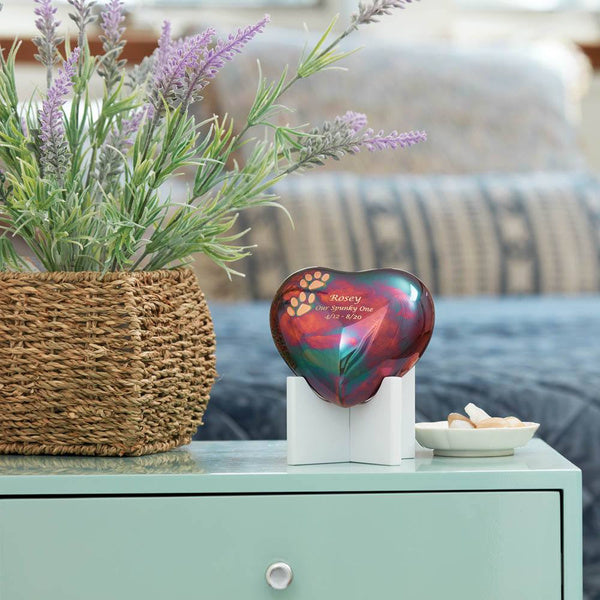 Paw Print Heart Urn