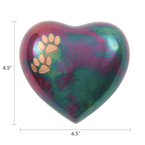 Paw Print Heart Urn