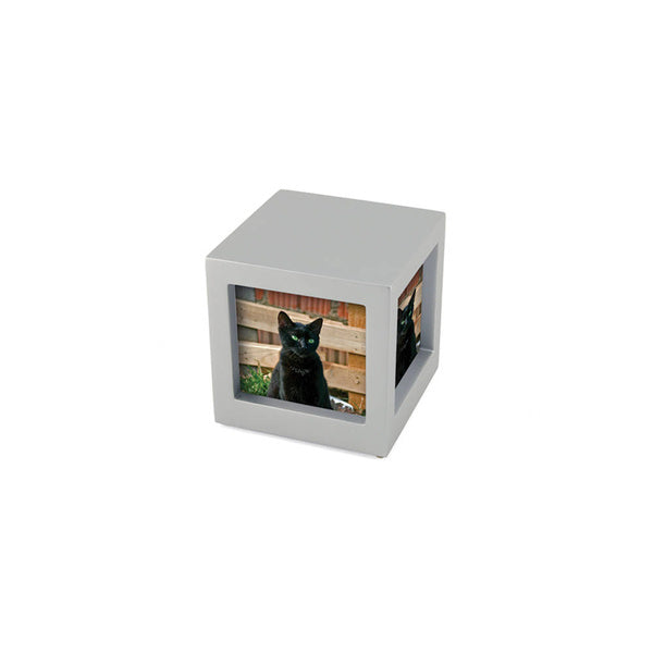 Photo Cube Urn for Pets - Silver