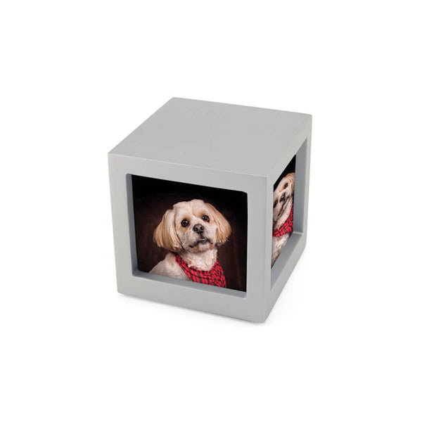 Photo Cube Urn for Pets - Silver