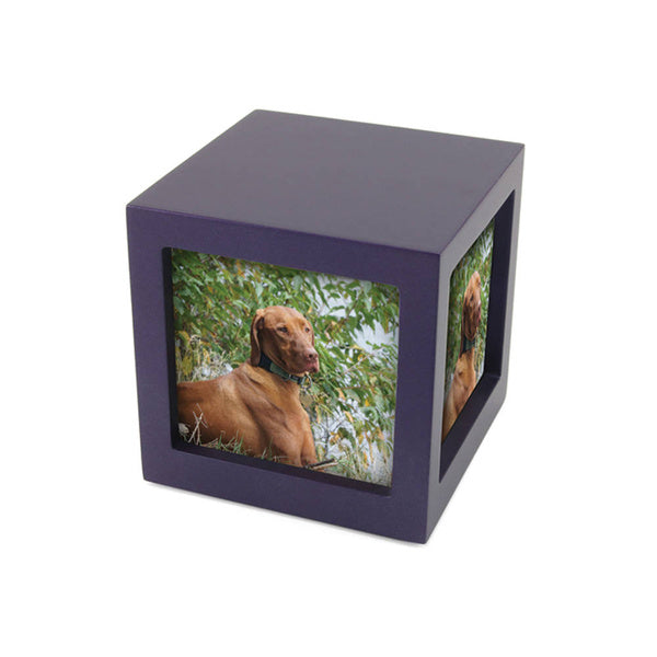 Photo Cube Urn for Pets - Violet